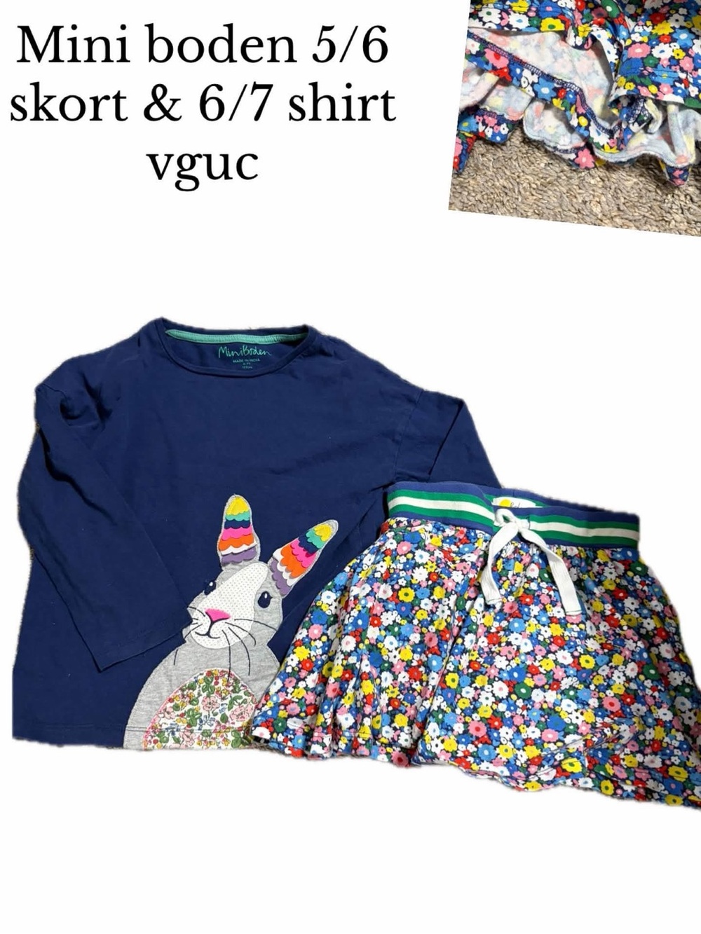 Mini boden 5/6/7 shirt and skort